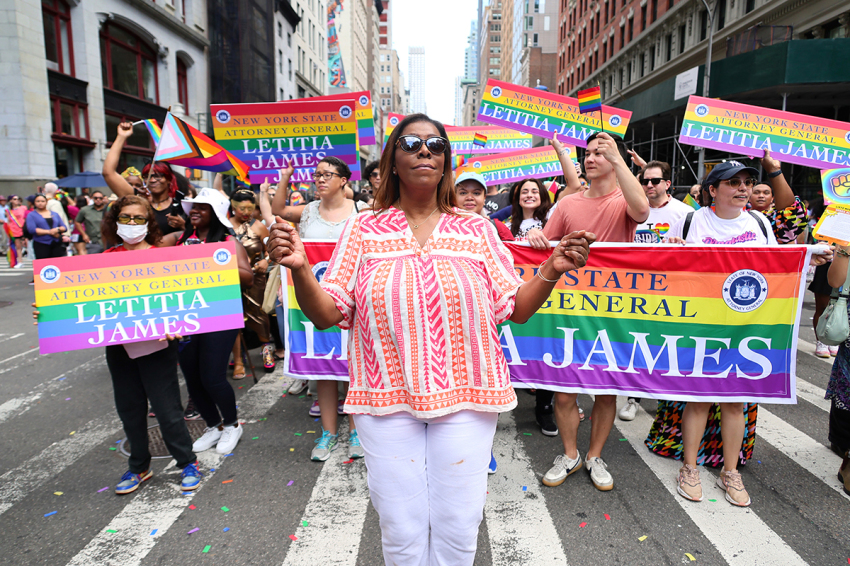 Attorney General of New York Letitia James attends the 2023 New York City Pride March on June 25, 2023, in New York City.
