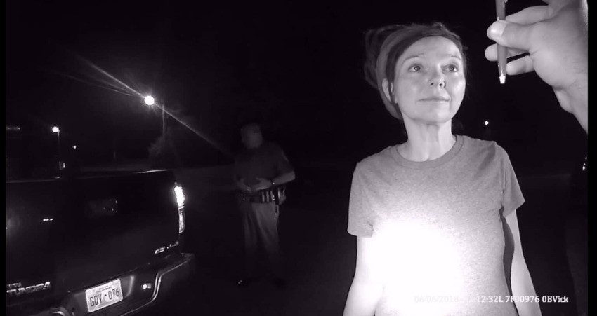 A screenshot of Misty Edwards' arrest by the Tahlequah Police Department on June 6, 2018.