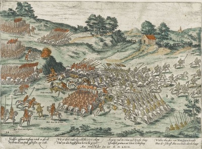 The 1569 battle of Jarnac which was a Catholic victory over Protestant forces in the French Wars of Religion.
