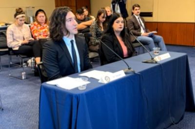 Pro-life activists David Daleiden (L) and Terrisa Bukovinac (R) testify during a hearing in Washington, DC, about abortion industry practices on March 19, 2024.