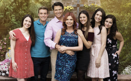 Roma Downey (center) stars in "The Baxters," which will start streaming on Prime Video on March 28.