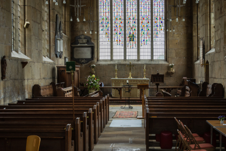 The interior of St. Augustine’s Church in Skirlaugh, England.