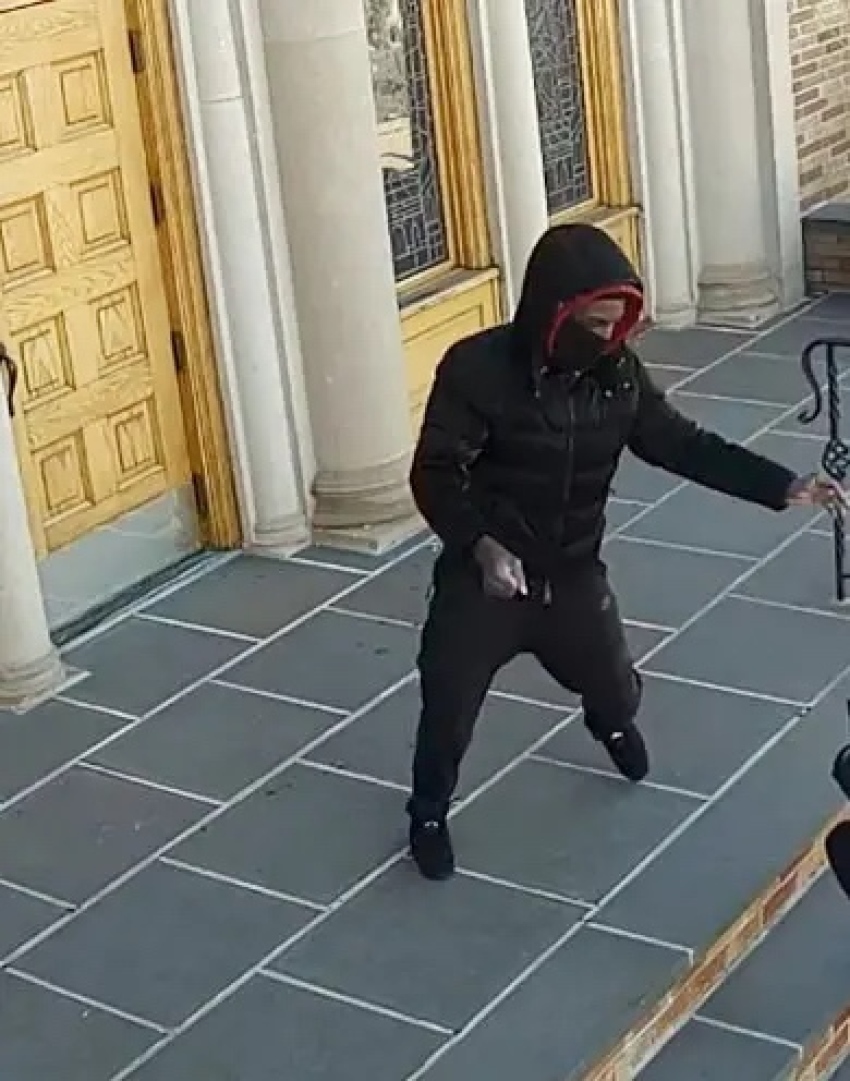 Police said the suspect, above, was between 18 and 25, had a
