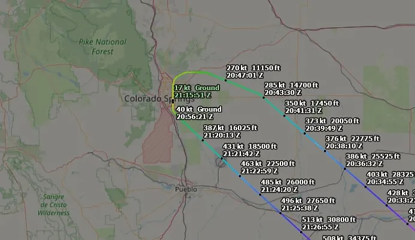 On March 10, 2023, the Daystar jet was on the ground in Colorado Springs for less than 30 minutes.