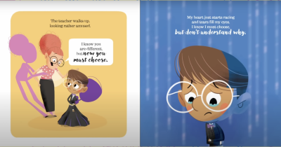 The boy in "My Shadow Is Purple" is driven to tears when he is asked to choose a gender.