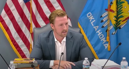Oklahoma Superintendent of Public Instruction Ryan Walters speaking at a June 2024 press conference.