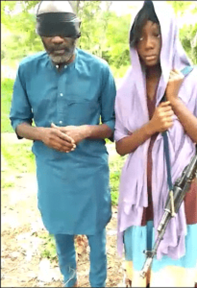 Pastor Isa Andrew and daughter Grace Isa Andrew, 13, in video appeal for ransom.