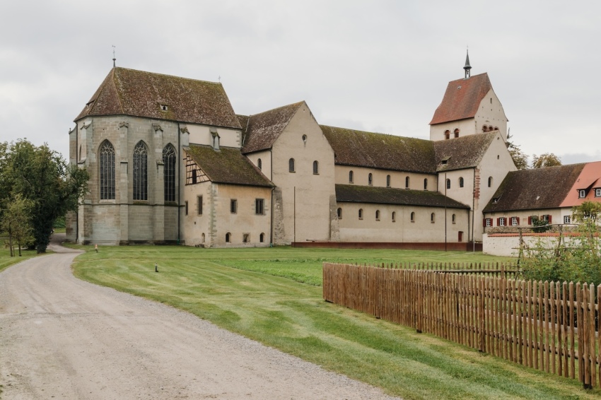 The former Imperial Abbey of Reichenau on Reichenau Island, Germany. 