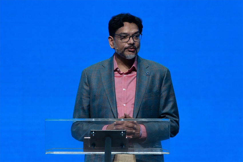 Joseph Vijayam speaking at the Fourth Lausanne Congress on World Evangelization in Incheon, South Korea. The role of believers in the workplace for the Great Commission was a major theme at the event.