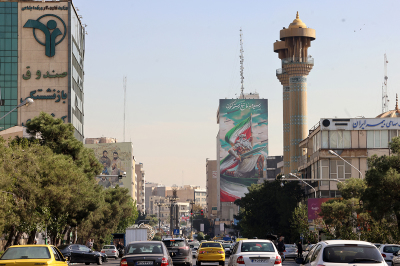 Commuters drive along a street in Tehran on Oct. 26, 2024. 