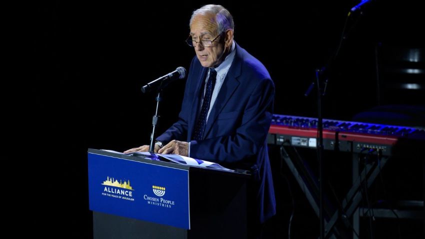 Chosen People Ministries President and CEO Mitch Glaser speaks at a summit in Manhattan, New York, summer of 2024.
