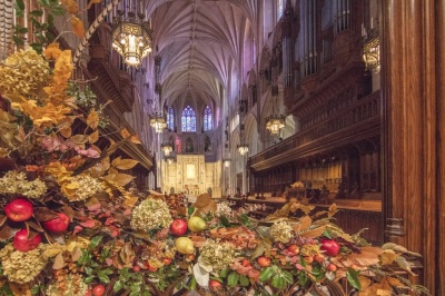 Thanksgiving decorations at Washington National Cathedral in Washington, D.C.