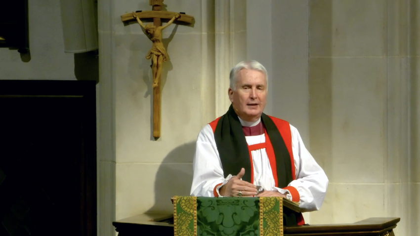 The Right Rev. Gregory Brewer, interim rector at the Church of the Incarnation and former bishop of Central Florida, gives the sermon during a Nov. 17, 2024, service.