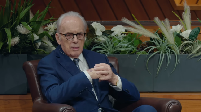 John MacArthur participates in an event for The Master's Seminary on Aug. 15, 2024.