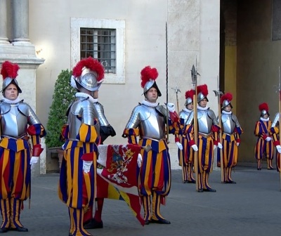 A ceremony waas held in 2021 in Vatican City for the Swiss Guards. 