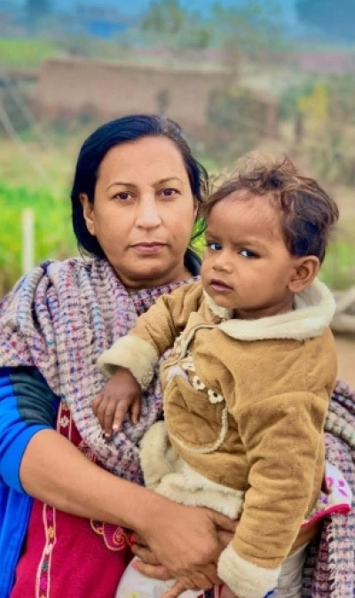 Shazia Younis, with grandson, won bail on Jan. 16, 2025, in wrongful blasphemy case in Pakistan.