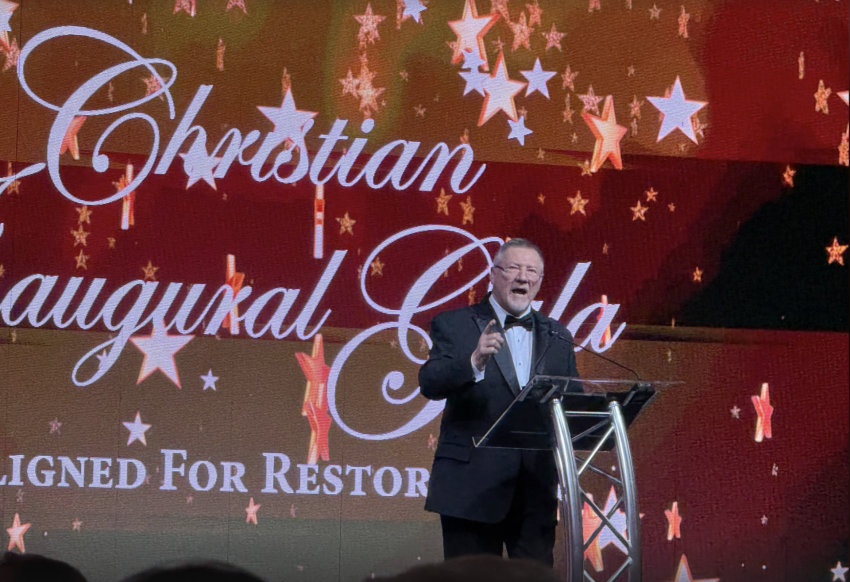 Dutch Sheets delivers the keynote address as the Christian Inaugural Gala in Washington, D.C., on Jan. 19, 2025.