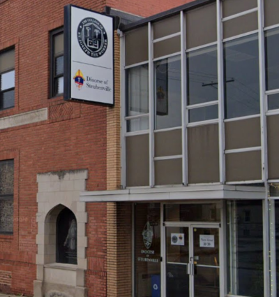 A sign welcomes students to the College of St. Joseph the Worker in Steubenville, Ohio.
