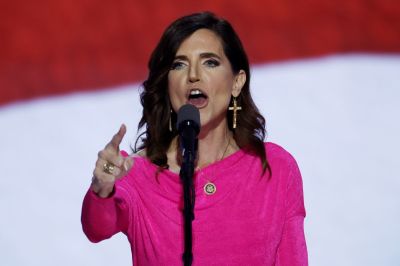 U.S. Rep. Nancy Mace (R-SC) speaks on stage on the third day of the Republican National Convention at the Fiserv Forum on July 17, 2024 in Milwaukee, Wisconsin. Delegates, politicians, and the Republican faithful are in Milwaukee for the annual convention, concluding with former President Donald Trump accepting his party's presidential nomination. The RNC takes place from July 15-18. 