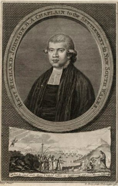 Richard Johnson (c.1753-1827), a Church of England clergyman and chaplain credited with conducting the first church service in Australia. 