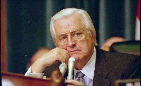 Former Rep. Henry Hyde, R-Ill. participates in a House Committee on the Judiciary hearing related to the impeachment inquiry against former President Bill Clinton on Oct. 5, 1998.