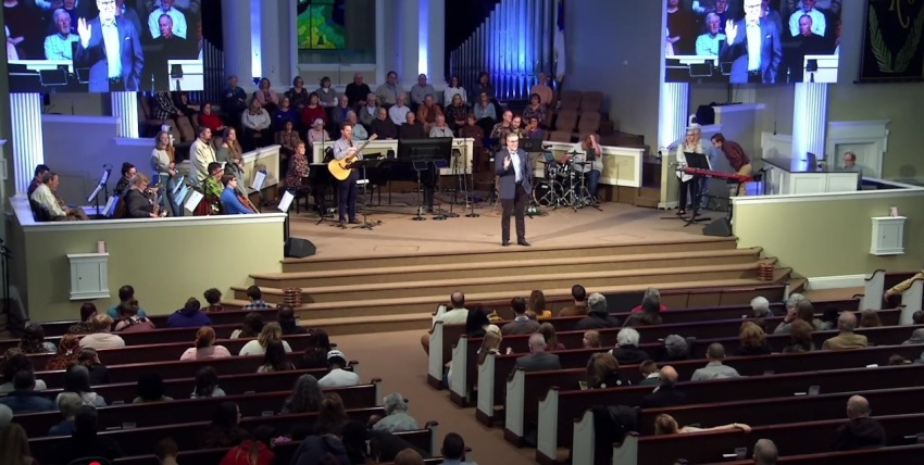 A worship service held at First Baptist Church of Forth Smith, Arkansas, on Sunday, Feb. 23, 2025.