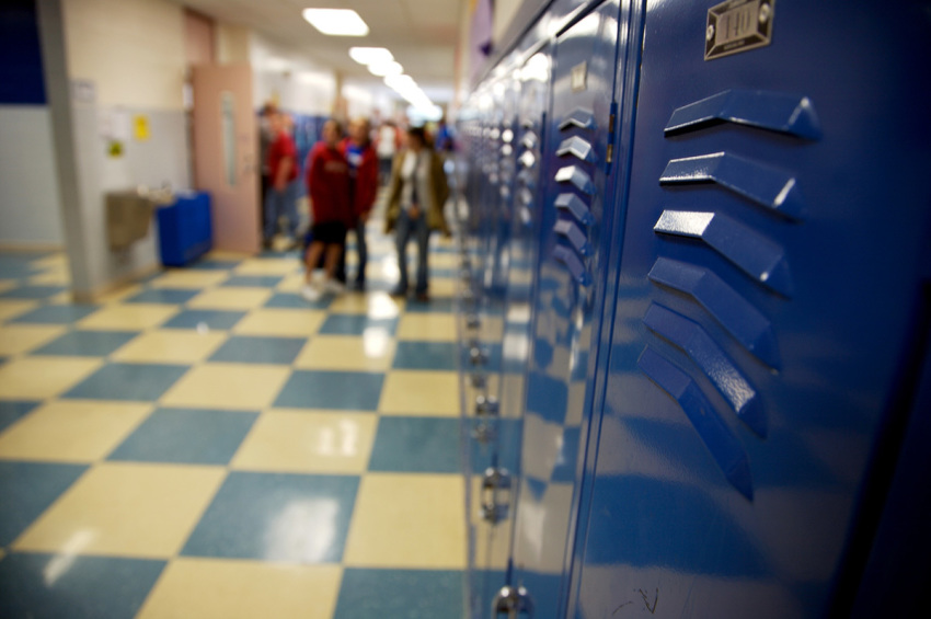 A school hallway.