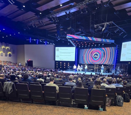 Panelists participate in the Missional AI 2025 summit held at One Community Church’s Plano, Texas, campus on April 9, 2025.