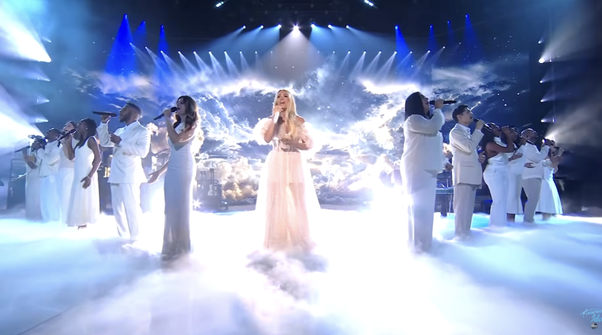 "American Idol" judge Carrie Underwood performs on April 20, 2025. 