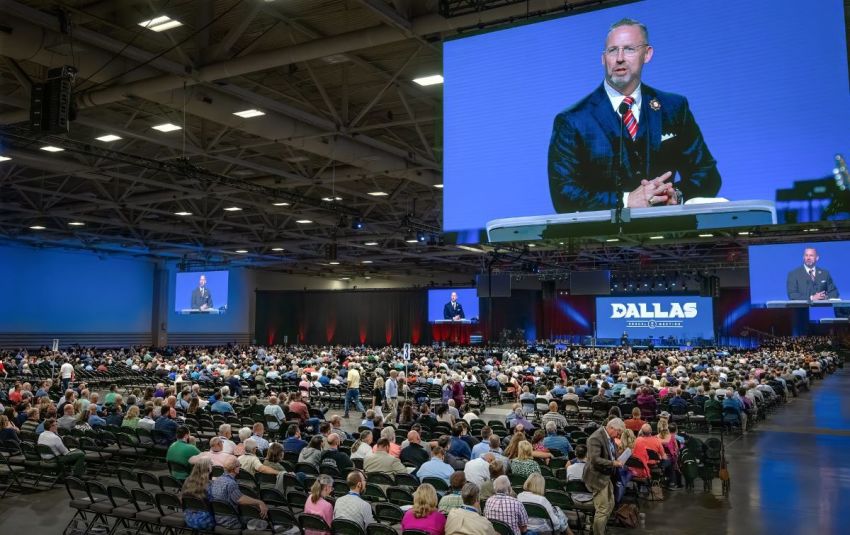 Attendees gather for the 2025 Southern Baptist Convention Annual Meeting in Dallas, Texas, on June 11, 2025.