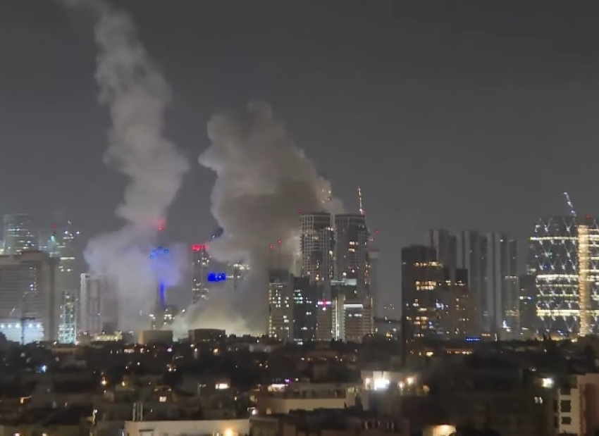 A view of the Tel Aviv skyline on June 13, 2025.