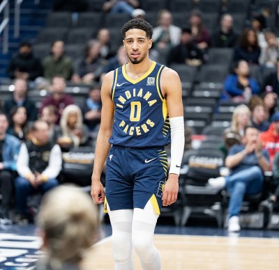Indiana Pacers guard Tyrese Haliburton plays in a game against the Washington Wizards during the 2024-2025 NBA season. 
