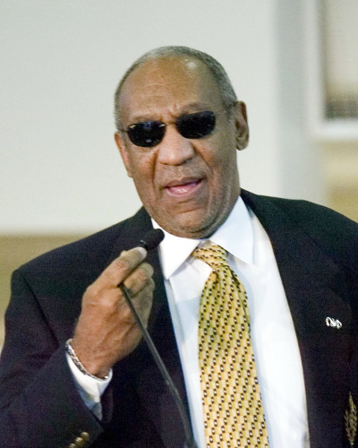 Bill Cosby speaks during a visit to Frederick Douglass High School in Atlanta, Georgia, in October 2006.