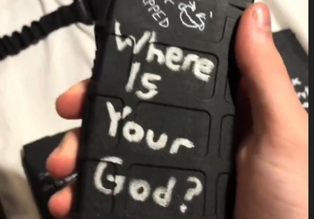 A screenshot of the gunman's manifesto showing messages like
