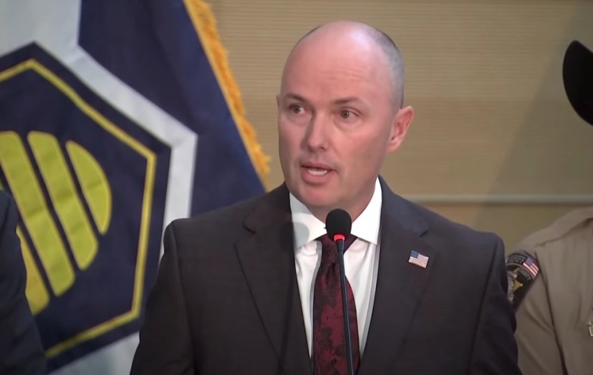 Utah Gov. Spencer J. Cox speaking at a press conference on Friday, Sept. 12, 2025.