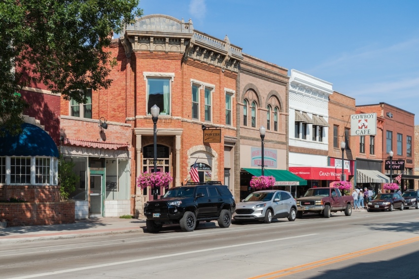 Main Street in Sheridan, Wyoming. 