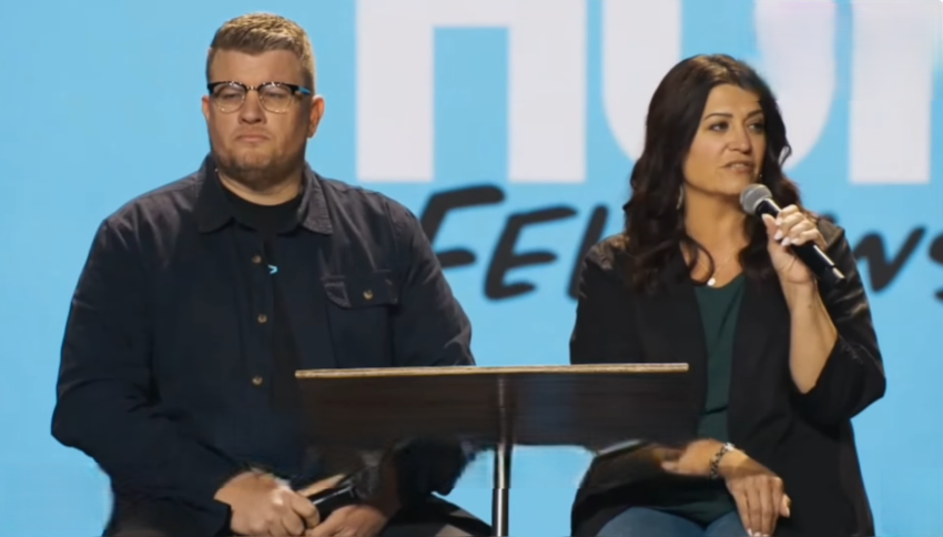 Aaron Alexander (L) and Angela Linz (R) are the executive and co-interim lead pastors of Hope Fellowship in North Texas.