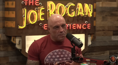 A screenshot of podcaster Joe Rogan in an episode of the "Joe Rogan Experience."