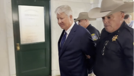 Gateway Church founder Robert Morris is escorted to jail on Oct. 2, 2025, after pleading guilty to five counts of lewd or indecent acts with a child.