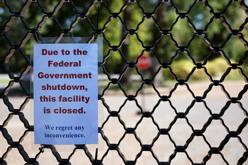A sign on the entrance to the U.S. National Arboretum is seen as it is closed due to the federal government shutdown on Oct. 01, 2025, in Washington, D.C. The government shutdown early Wednesday after Congress failed to reach a funding deal.