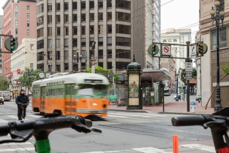 Market Street in San Francisco, California. 
