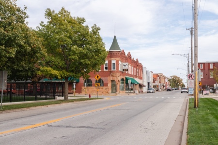 The quaint downtown in Nauvoo, Illinois.
