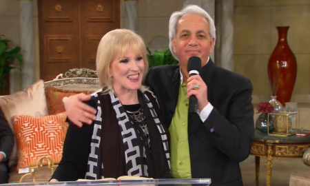 Televangelist Benny Hinn (R) and his ex-wife, Suzanne Hinn.