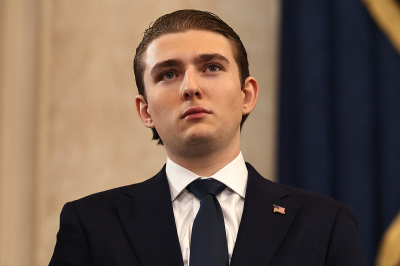 Barron Trump attends the inauguration of his father U.S. President-elect Donald Trump in the Rotunda of the U.S. Capitol on Jan. 20, 2025, in Washington, D.C. Trump takes office for his second non-consecutive term as the 47th president of the United States.