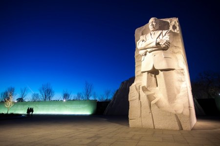 The Martin Luther King, Jr. Memorial in downtown Washington, DC, honors Martin Luther King, Jr.'s legacy and the struggle for freedom, equality, and justice.