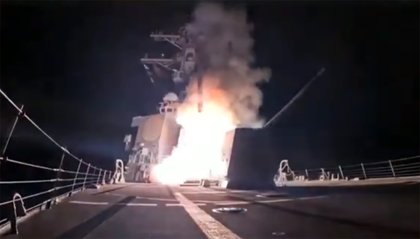 Video released by U.S. Command shows missiles launched from a U.S. warship during strikes against ISIS targets in Nigeria on Dec. 25, 2025.