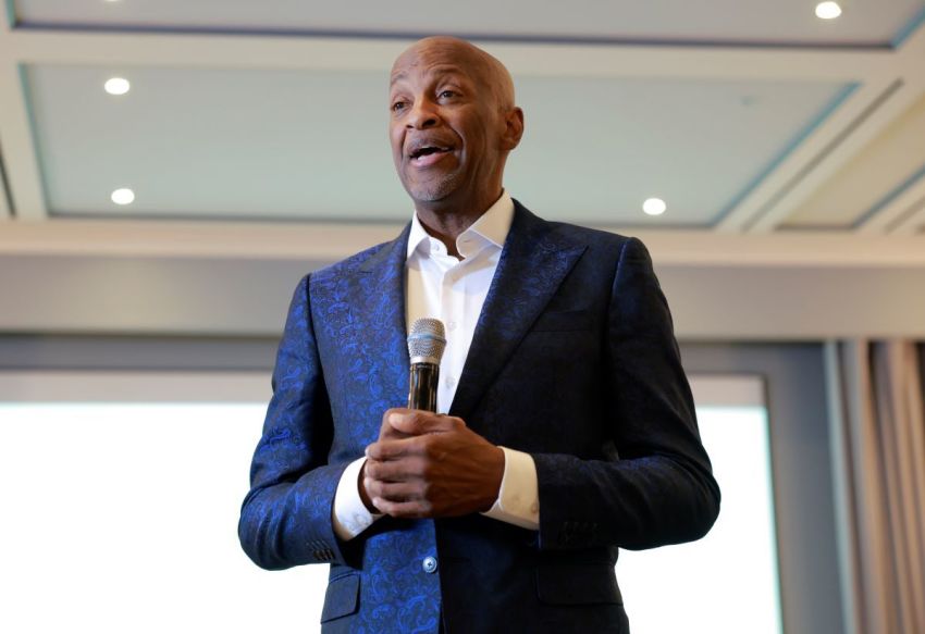Donnie McClurkin speaks in the press room during the 40th Annual Stellar Gospel Music Awards at Schermerhorn Symphony Center on Aug. 16, 2025, in Nashville, Tennessee.