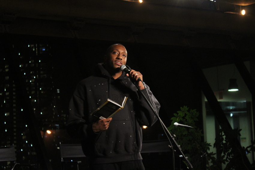 Grammy Award-winning hip-hop artist, activist and CEO, Lecrae, reads from his latest book, "Set Me Free" at Amazon Music Studios in Brooklyn, New York, on Jan. 12, 2026.