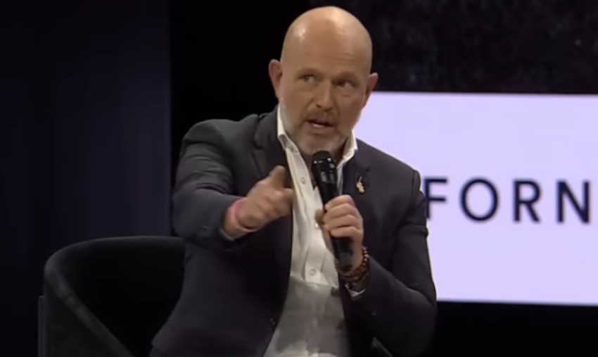 California gubernatorial candidate Steve Hilton speaks at a Comeback California event at Calvary Chapel Chino Hills in Chino, California, Jan. 14, 2026.