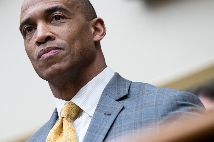 Secretary of Housing and Urban Development Scott Turner testifies during a House Financial Services Committee hearing on "Oversight of the Department of Housing and Urban Development and the Federal Housing Administration," on Capitol Hill in Washington, DC, Jan. 21, 2026.